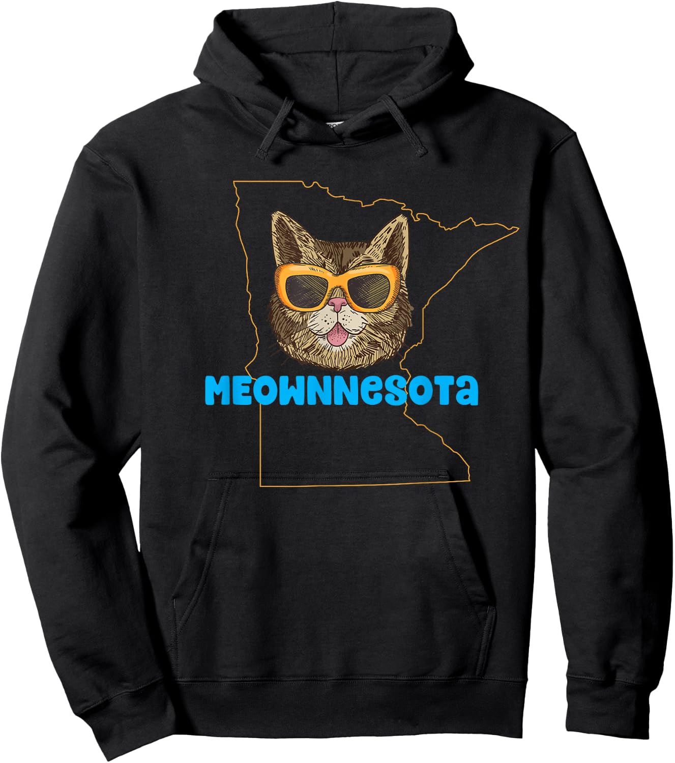 Meownnesota (Minnesota) - Funny City State Cat Pun Hoodie - Hoodie | Black