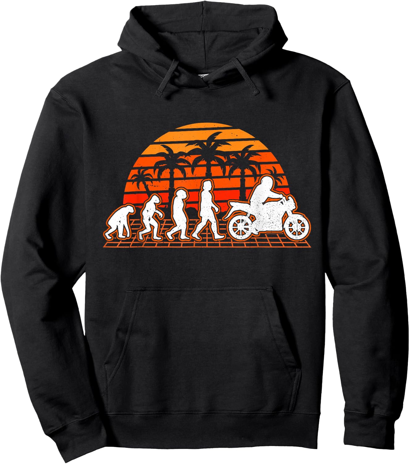 Motorcycle Evolution Retro Motorcycle Biker Hoodie - Hoodie | Black
