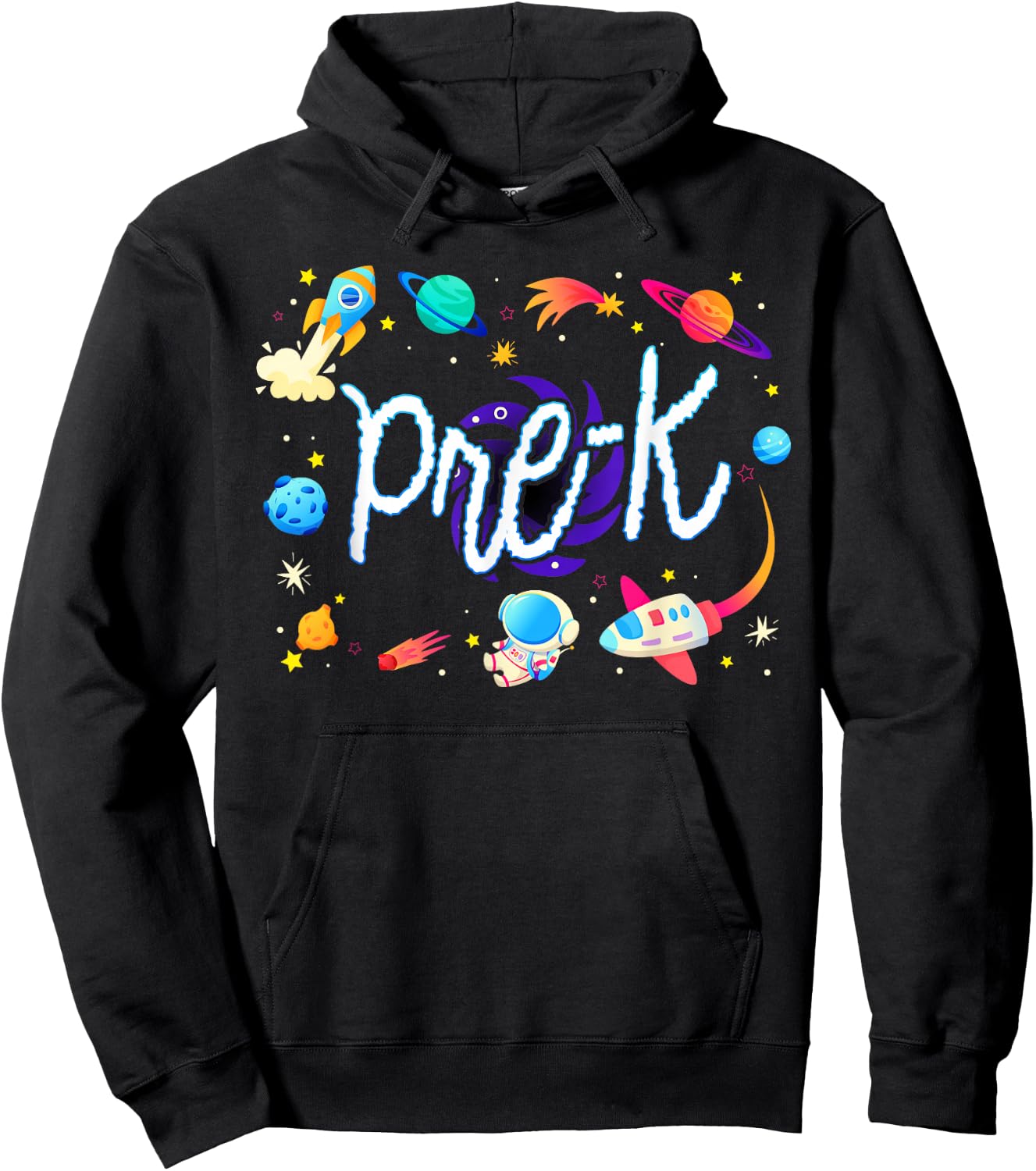 Pre-K Astronaut Planets Space Back To School Techer Kids Hoodie - Hoodie | Black
