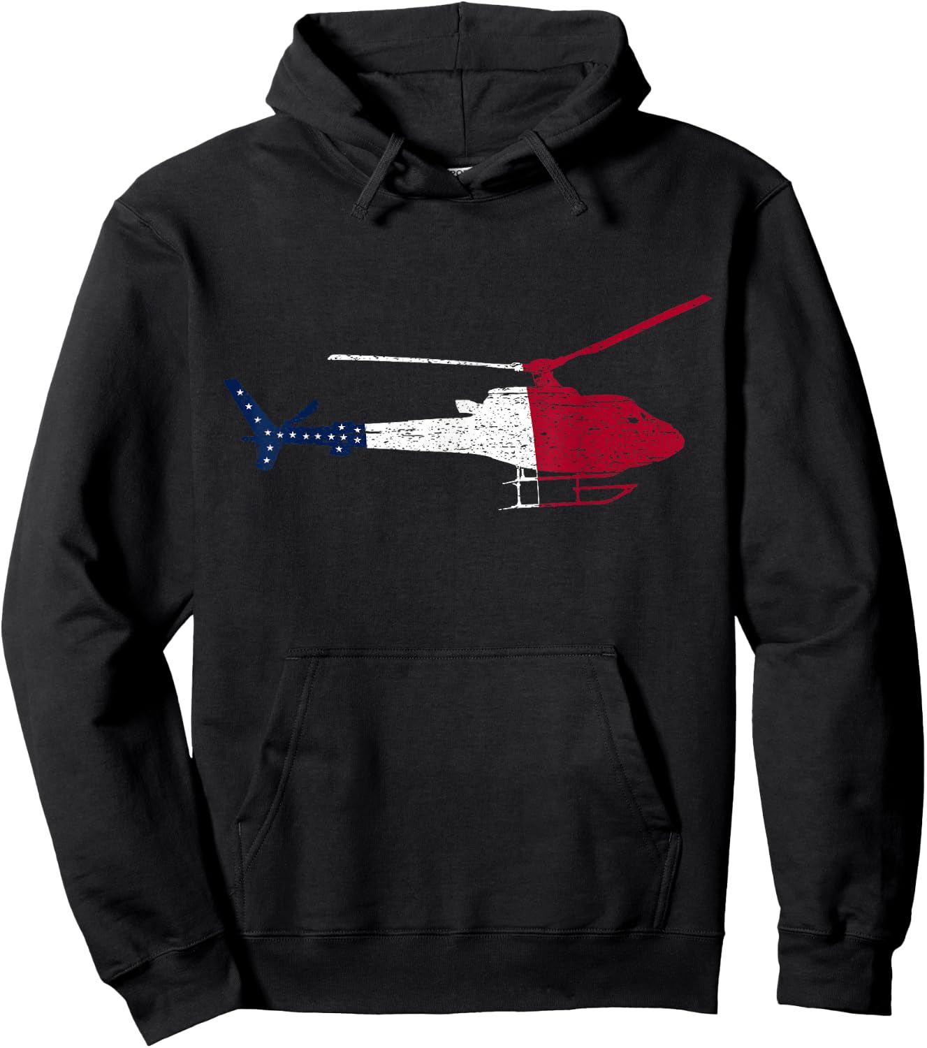 Patriotic Bell 407 helicopter American flag Hoodie - Hoodie | Black