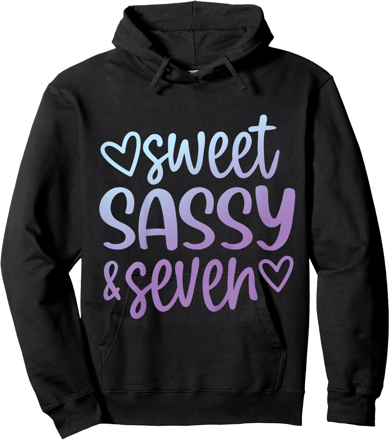 Tie Dye Sweet Sassy and Seven 7th Birthday Girls 7 Years Old Hoodie - Hoodie | Black