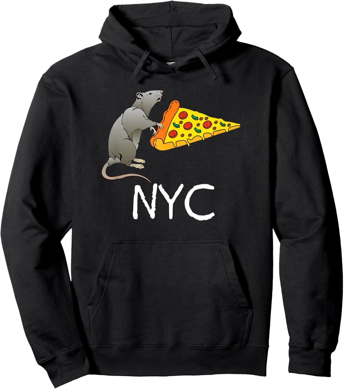 NYC, Pizza Rat Hoodie - Hoodie | Black