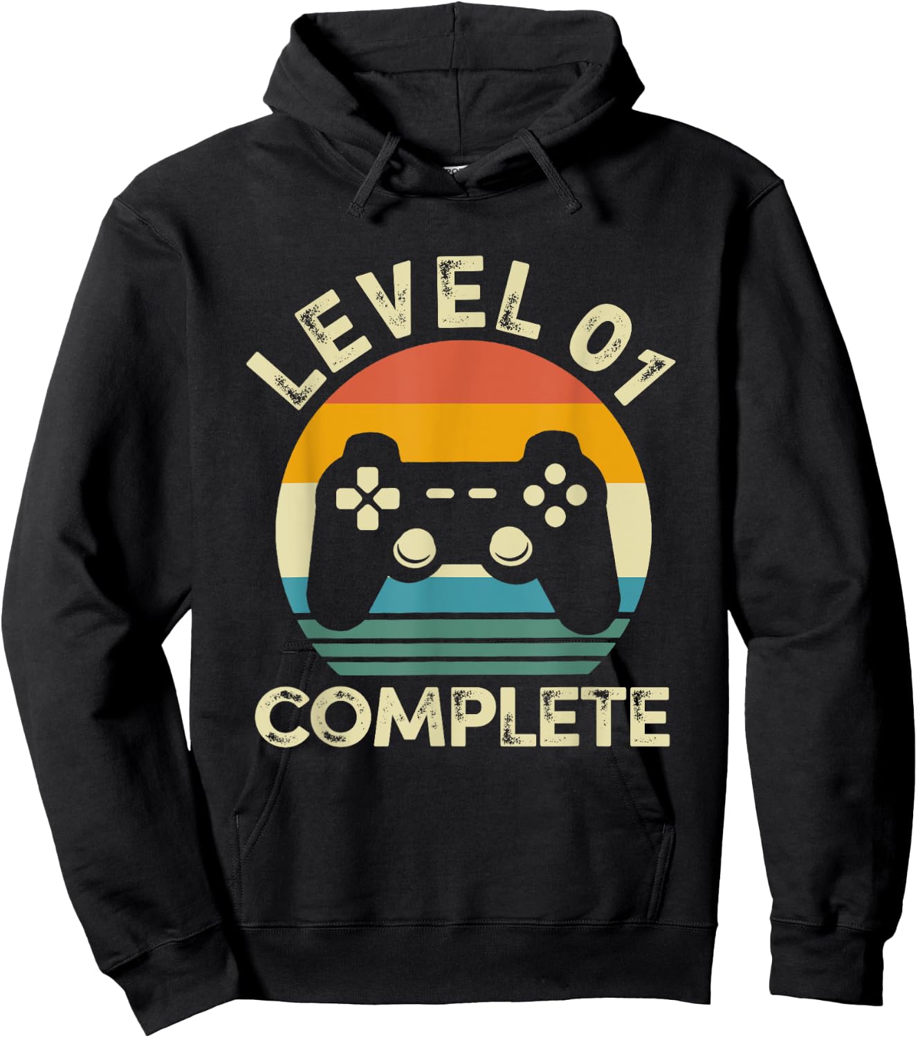 Vintage Level 01 Complete 1st Birthday 1 Year Old Video Game Hoodie - Hoodie | Black