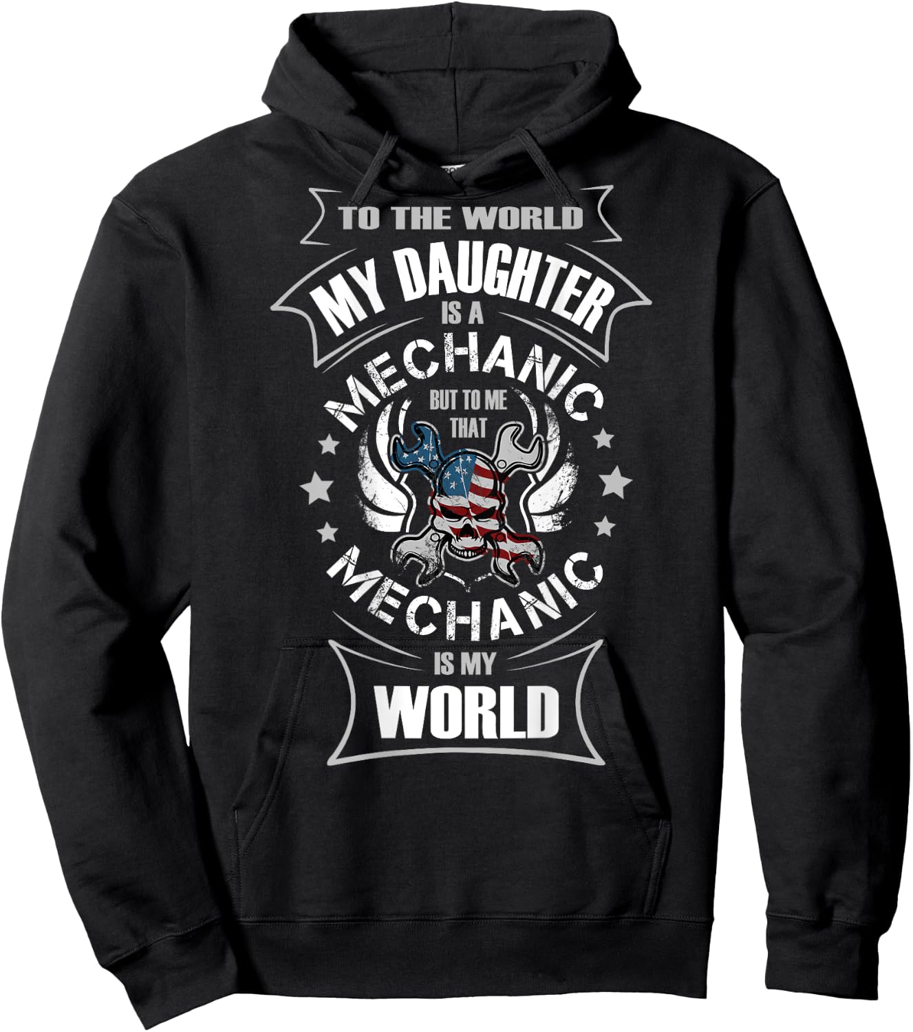 Auto Mechanics Gifts Daughter Girl Auto Mechanic Is My World Hoodie - Hoodie | Black