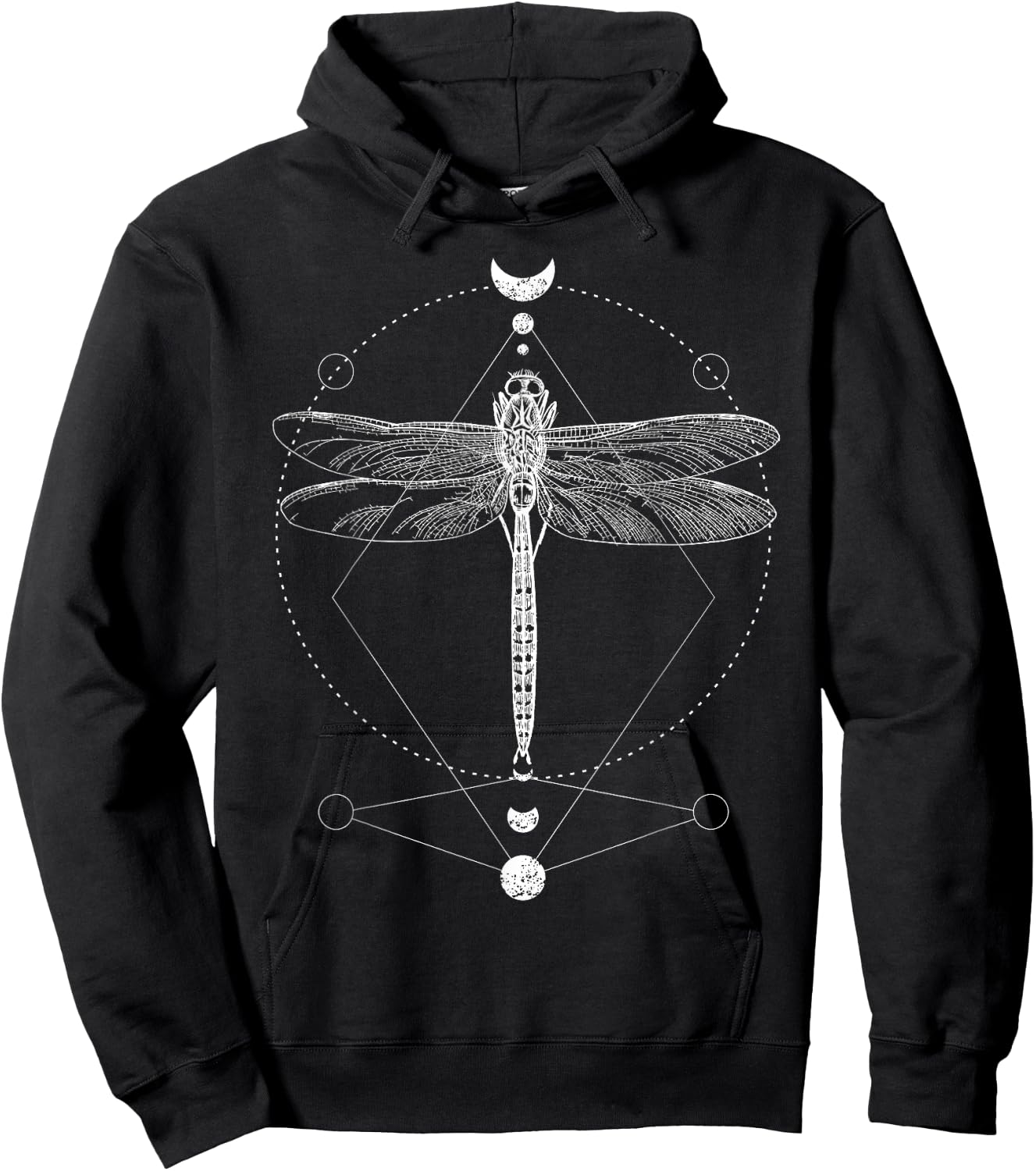 Moon phases Dragonfly - Moon phase Witchcraft Occult Hoodie - Hoodie | Black