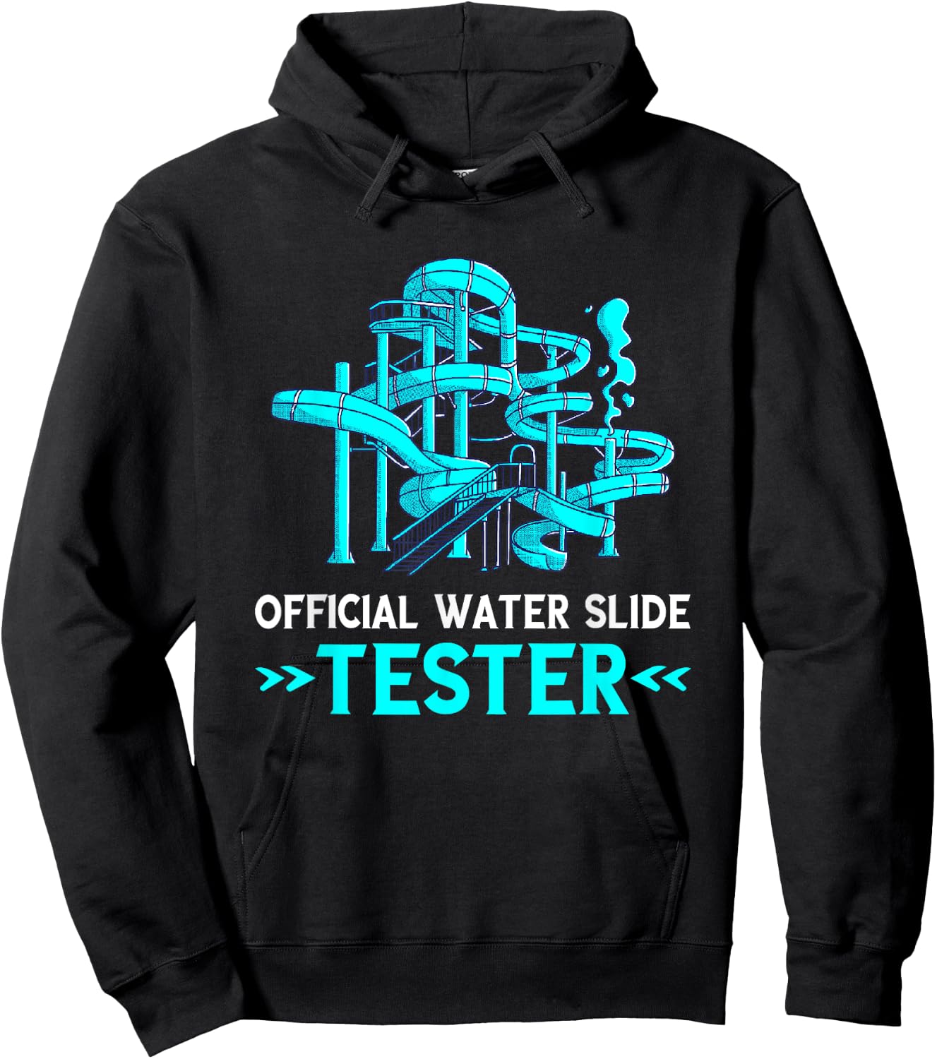 Water Slide Tester Swimmer Aqua Park Waterpark Lover Slides Hoodie - Hoodie | Black