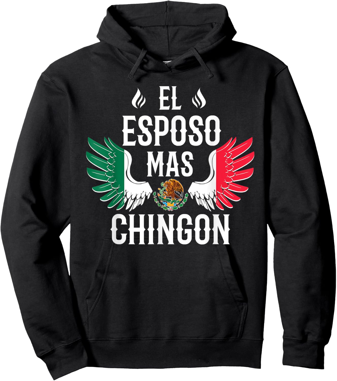 El Esposo Mas Chingon Spanish Husband Mexican Flag Eagle Hoodie - Hoodie | Black