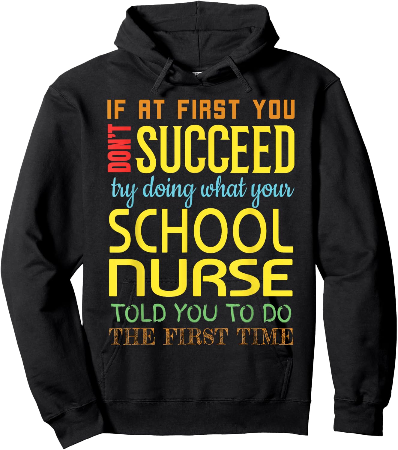 Funny School Nurse Succeed Gift Appreciation Hoodie - Hoodie | Black