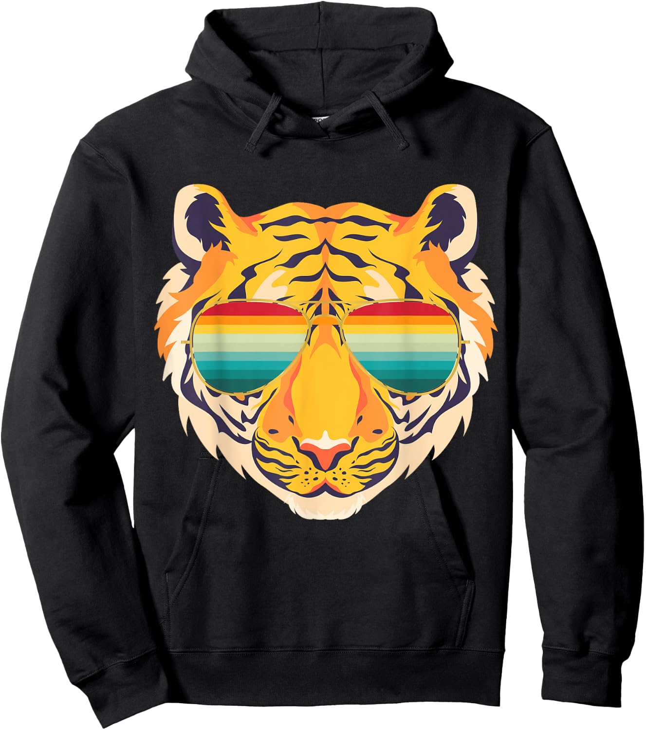 Birthday Shirt Cool Tiger Striped Animal Theme Party Hoodie - Hoodie | Black