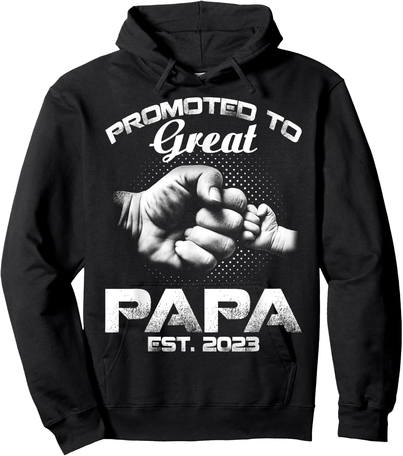 Promoted To Great Papa Est 2023 Hoodie - Hoodie | Black