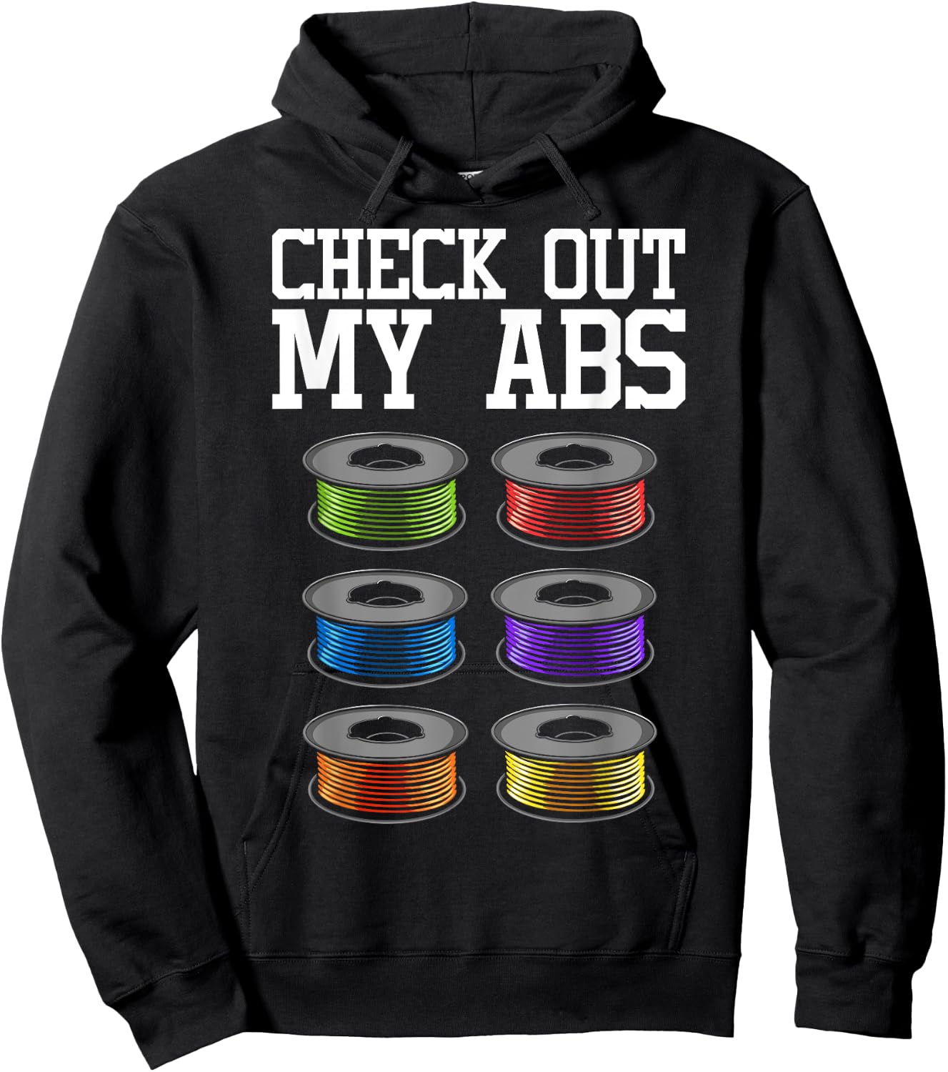 Funny 3D Printing Designs Women ABS Printer Filament Hoodie - Hoodie | Black