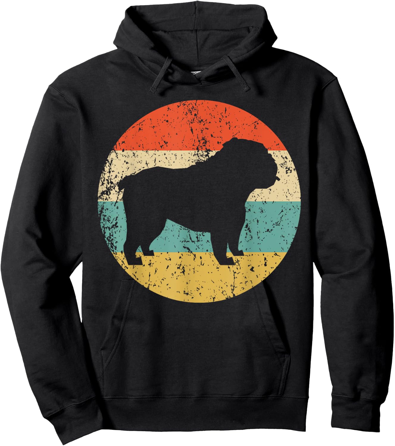 English Bulldog Retro English Bulldog Dog Hoodie - Hoodie | Black