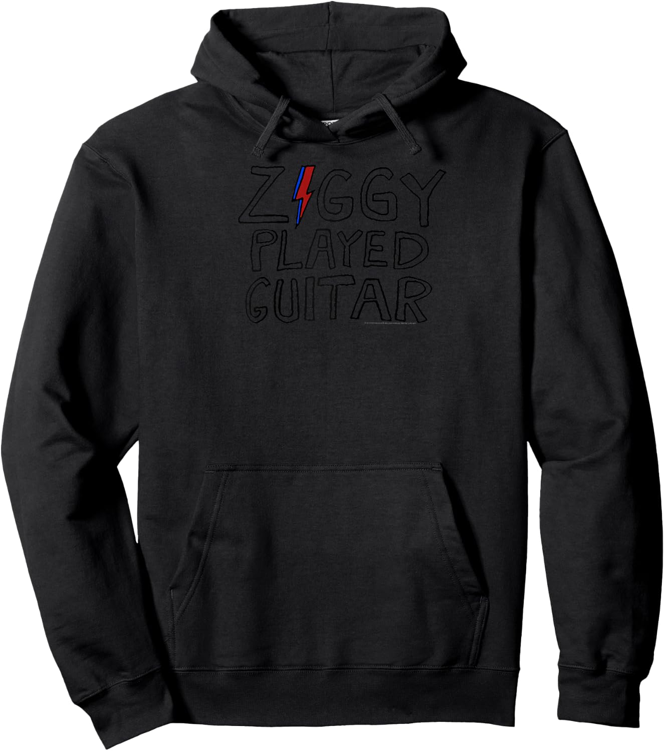 David Bowie - Ziggy Played Guitar Sketch Lyric Raglan Baseball Hoodie - Hoodie | Black