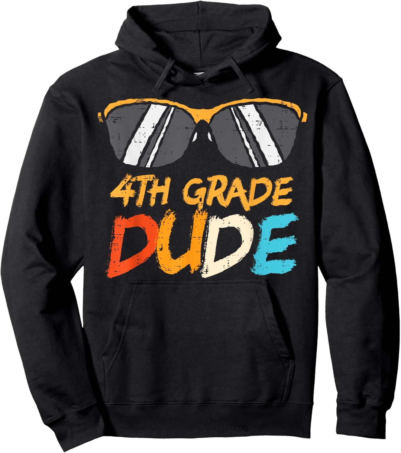 Sunglasses Fourth 4th Grade Dude Cool First Day School Boys Hoodie - Hoodie | Black