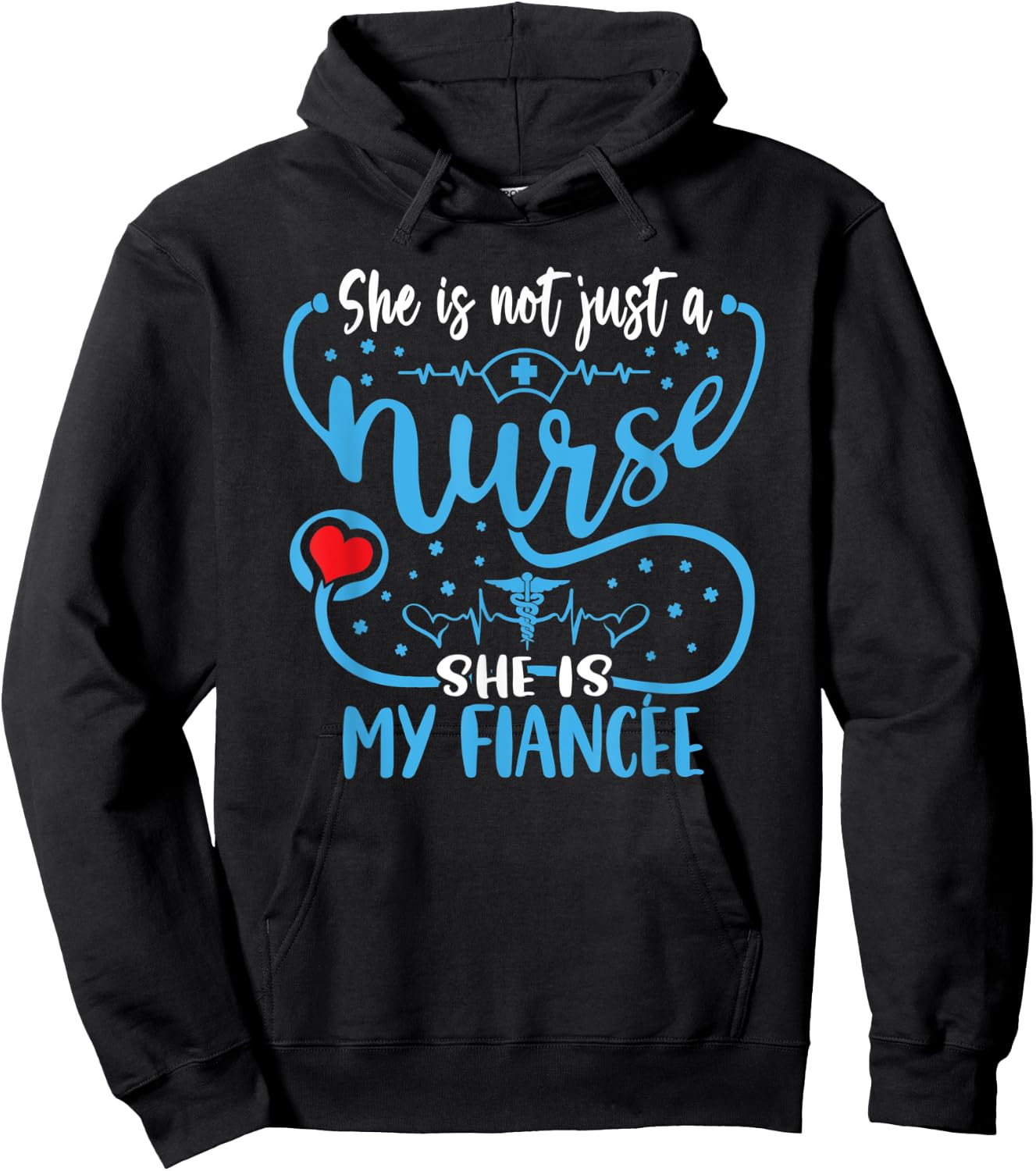 My Fiancee Is A Nurse Proud Nurse's Fiance RN LPN Family Hoodie - Hoodie | Black