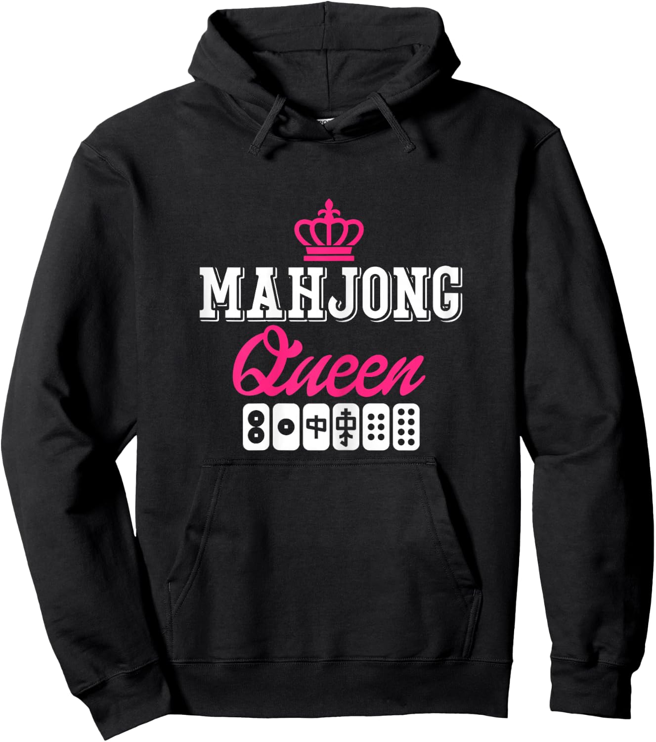 Mahjong Queen Board Game Player Mah-Jongg Solitaire China Hoodie - Hoodie | Black