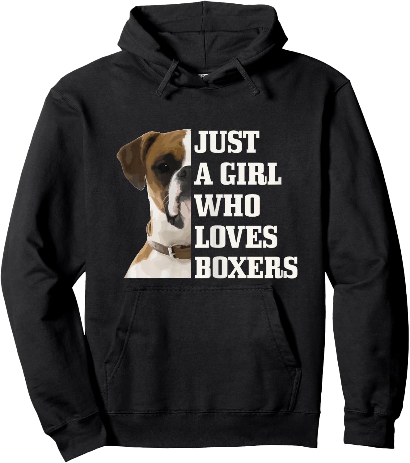 Just A Girl Who Loves Boxers Dog Boxer Mom Funny Hoodie - Hoodie | Black