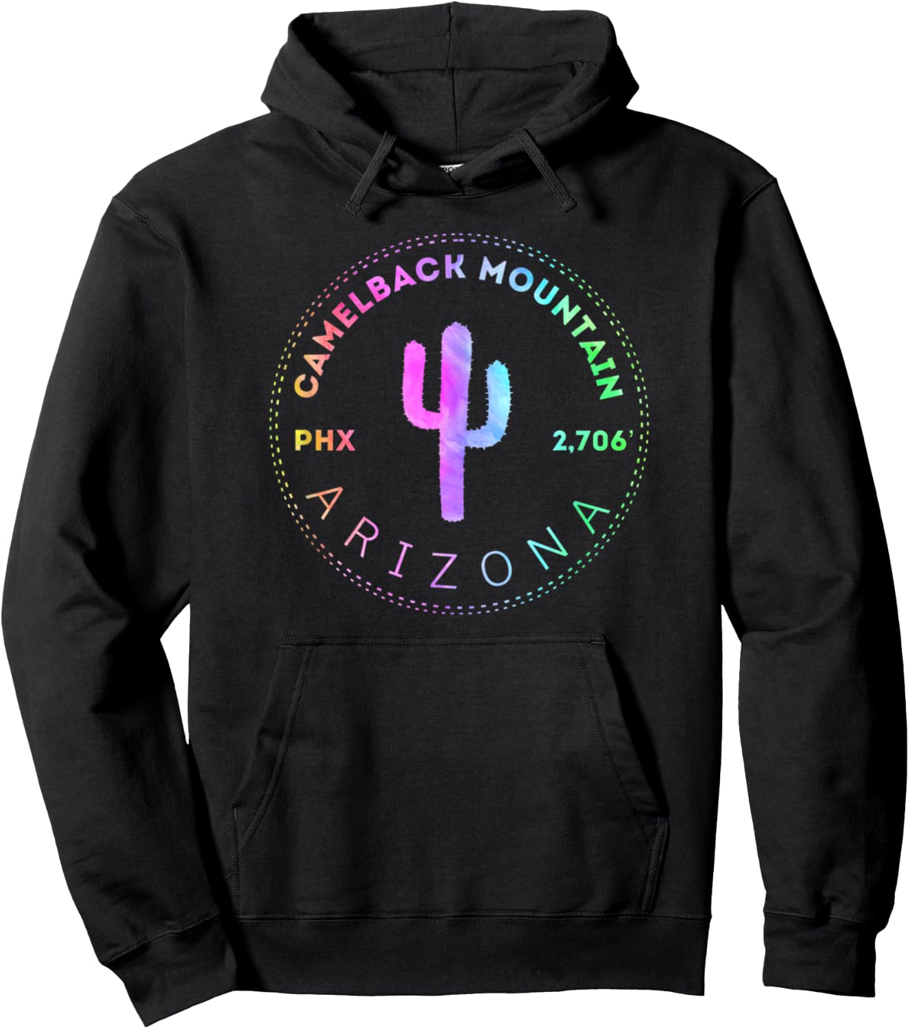 Camelback Mountain - Phoenix Arizona Climbing Hiking Tie Dye Hoodie - Hoodie | Black