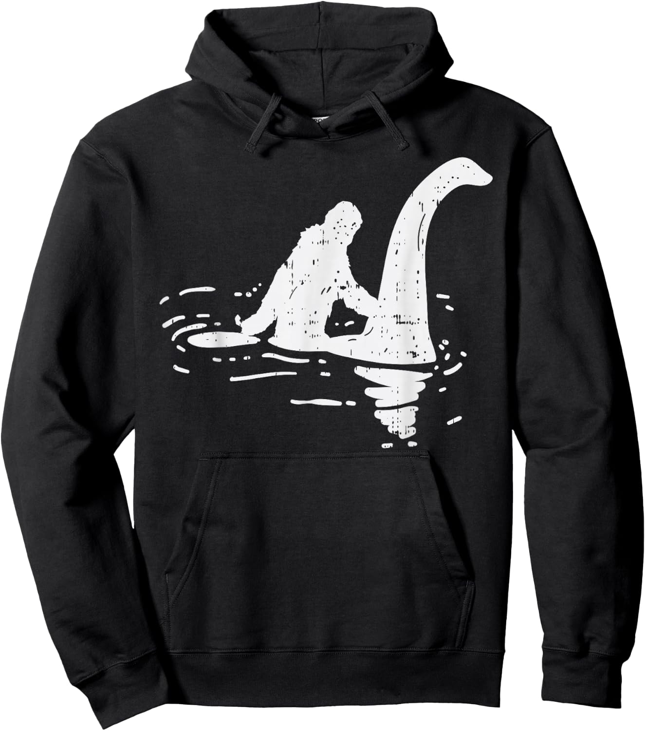 Bigfoot Riding Loch Ness Funny Believe Sasquatch Nessie Gift Hoodie - Hoodie | Black