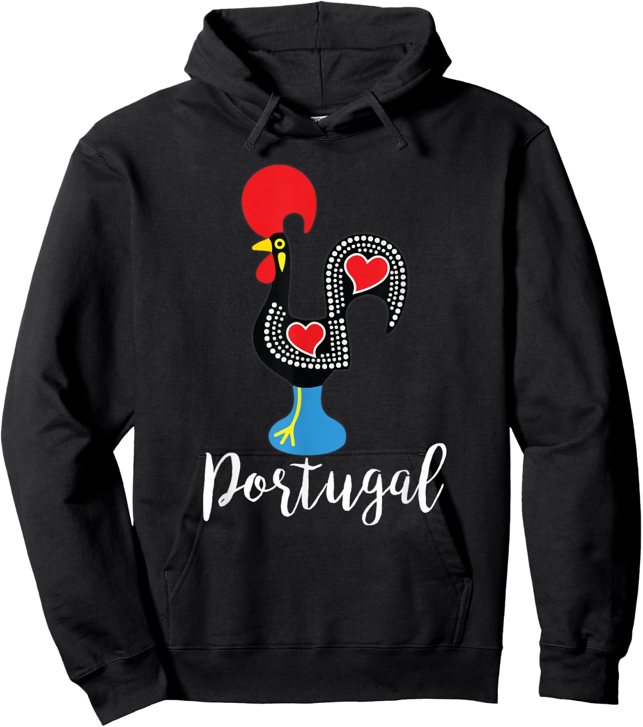 Portuguese Rooster Portugal Galo de Barcelos Figurine Hoodie - Hoodie | Black