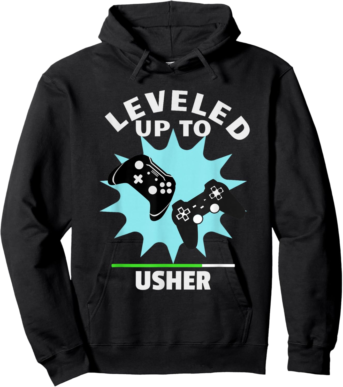 Usher Wedding Gift Funny Leveled Up Gamer Hoodie - Hoodie | Black