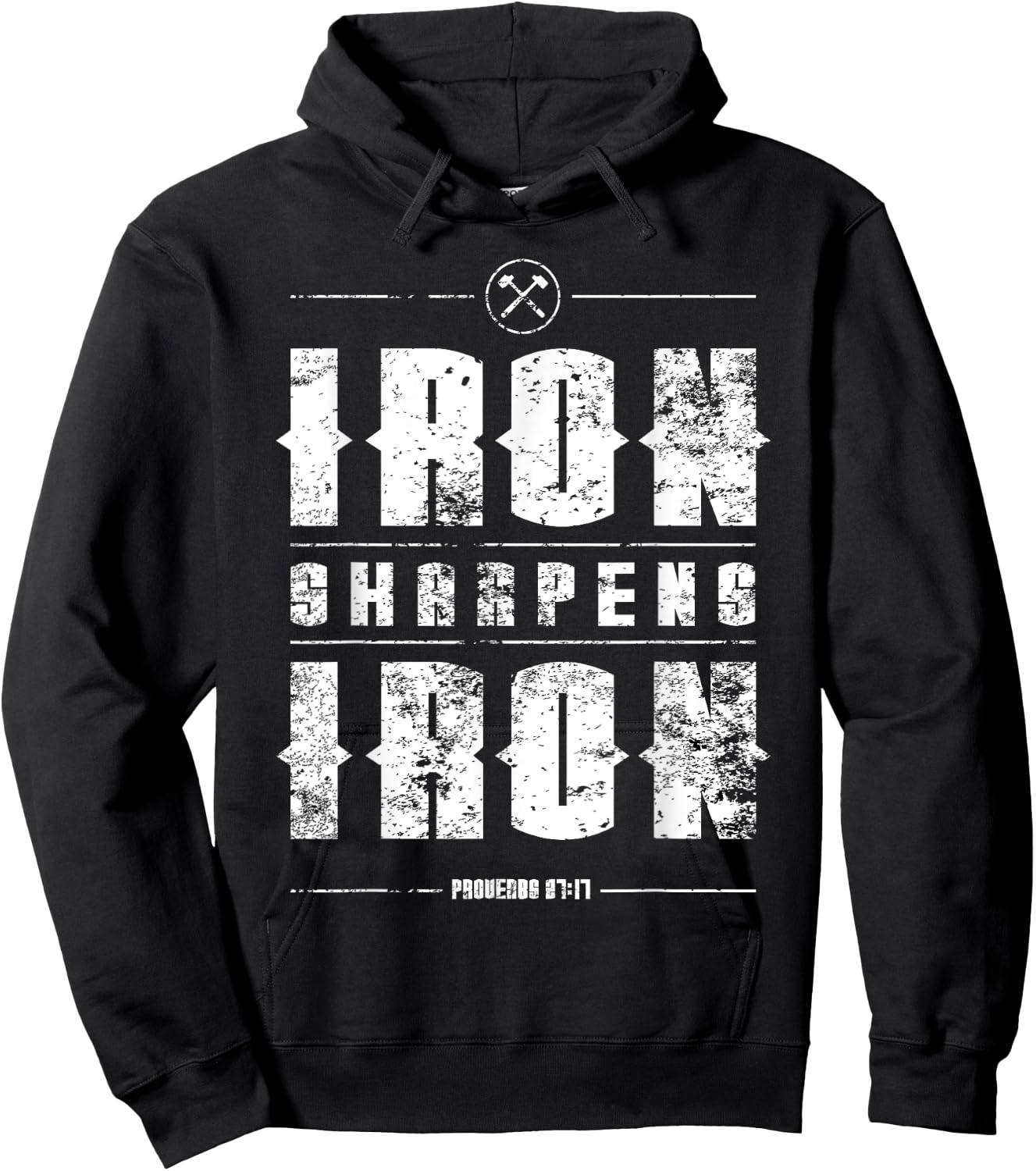 Iron Sharpens Iron Proverbs Christian Bible Verse Religious Hoodie - Hoodie | Black