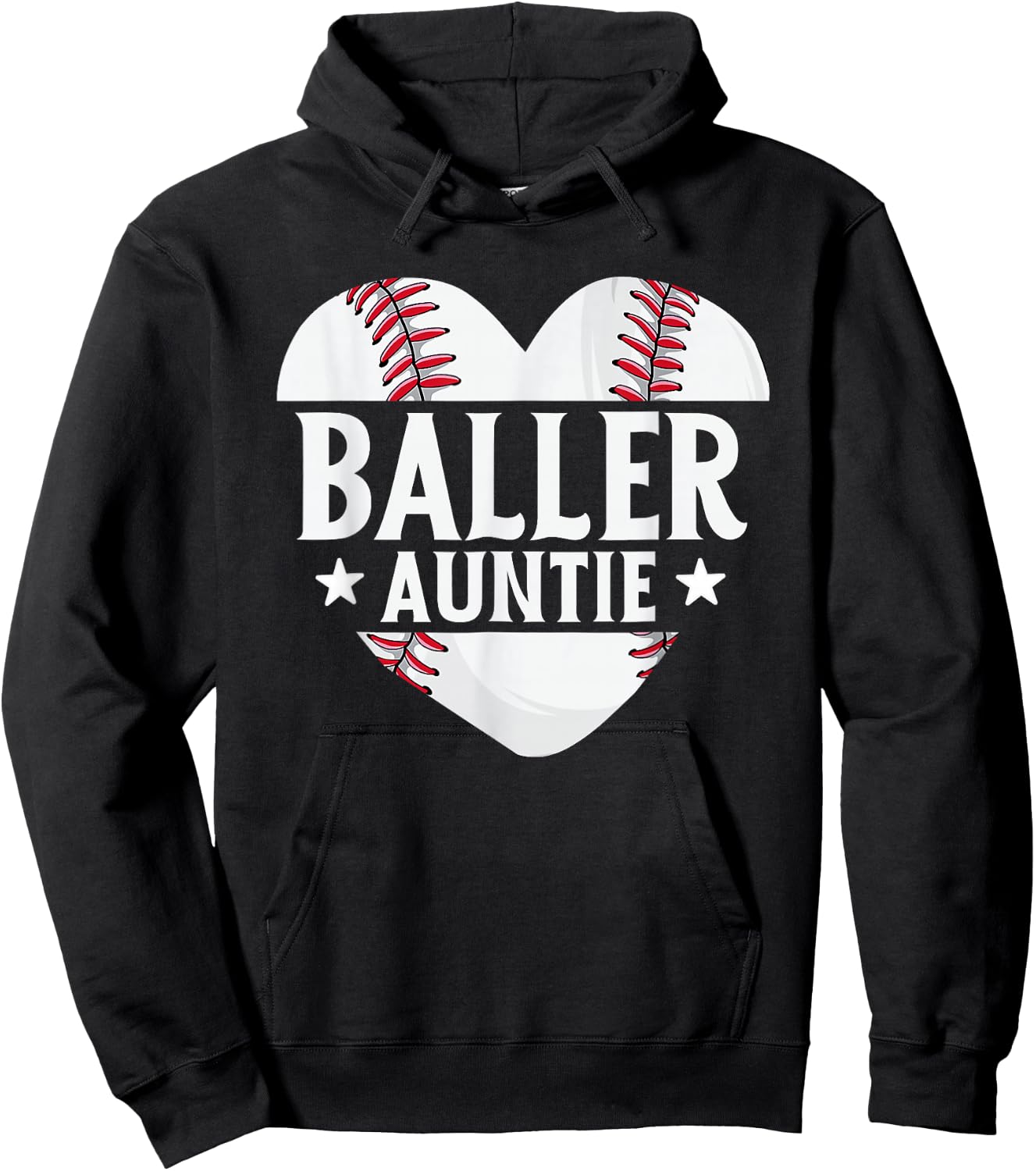 Baseball Aunt Gifts Baller Auntie Mother's Day Mom Women Hoodie - Hoodie | Black