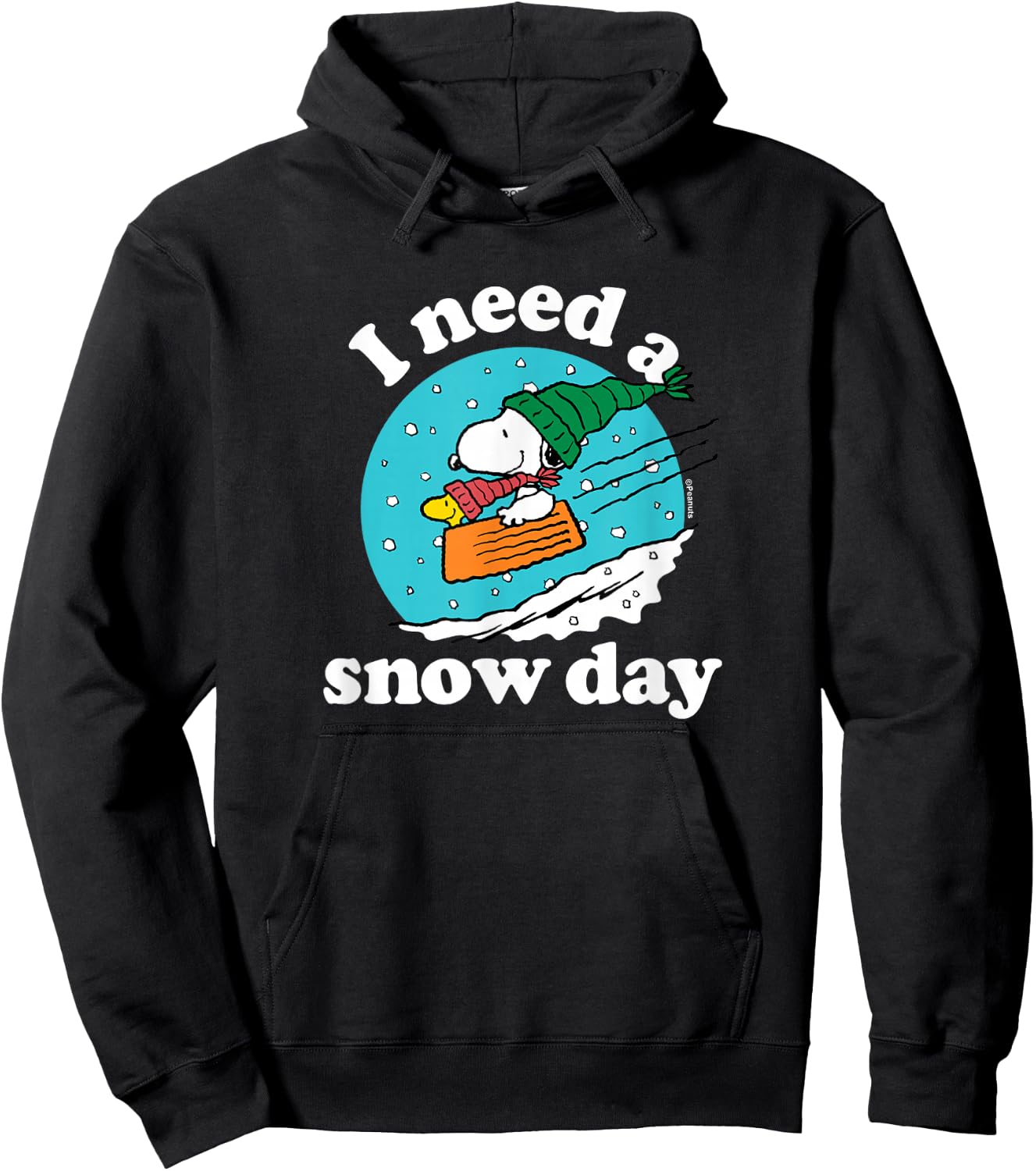 Peanuts - Christmas Snoopy - I Need A Snow Day Hoodie - Hoodie | Black