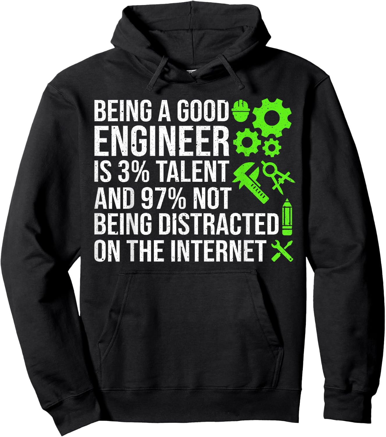 Funny Engineer Art Men Women Mechanical Engineering Lovers Hoodie - Hoodie | Black