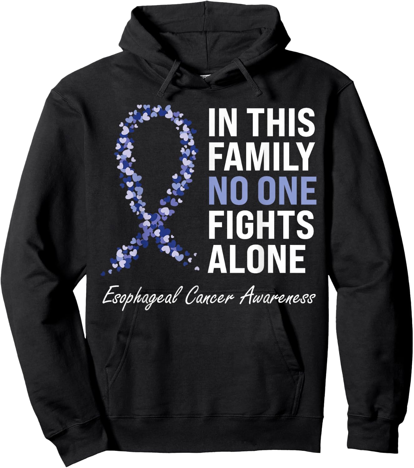 Esophageal Cancer Awareness Gifts Co. Purple Periwinkle Ribbon Cancer Awareness - Black, Short Sleeve, , Classic Fit, Pull On, Small Hoodie - Hoodie | Black