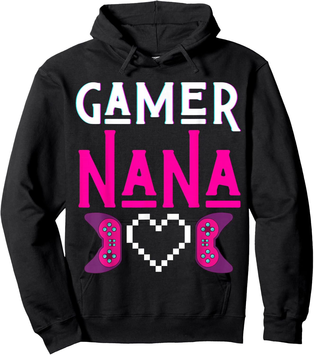Gamer Nana Grandma Plays Video Game Funny Mimi Gaming Women Hoodie - Hoodie | Black