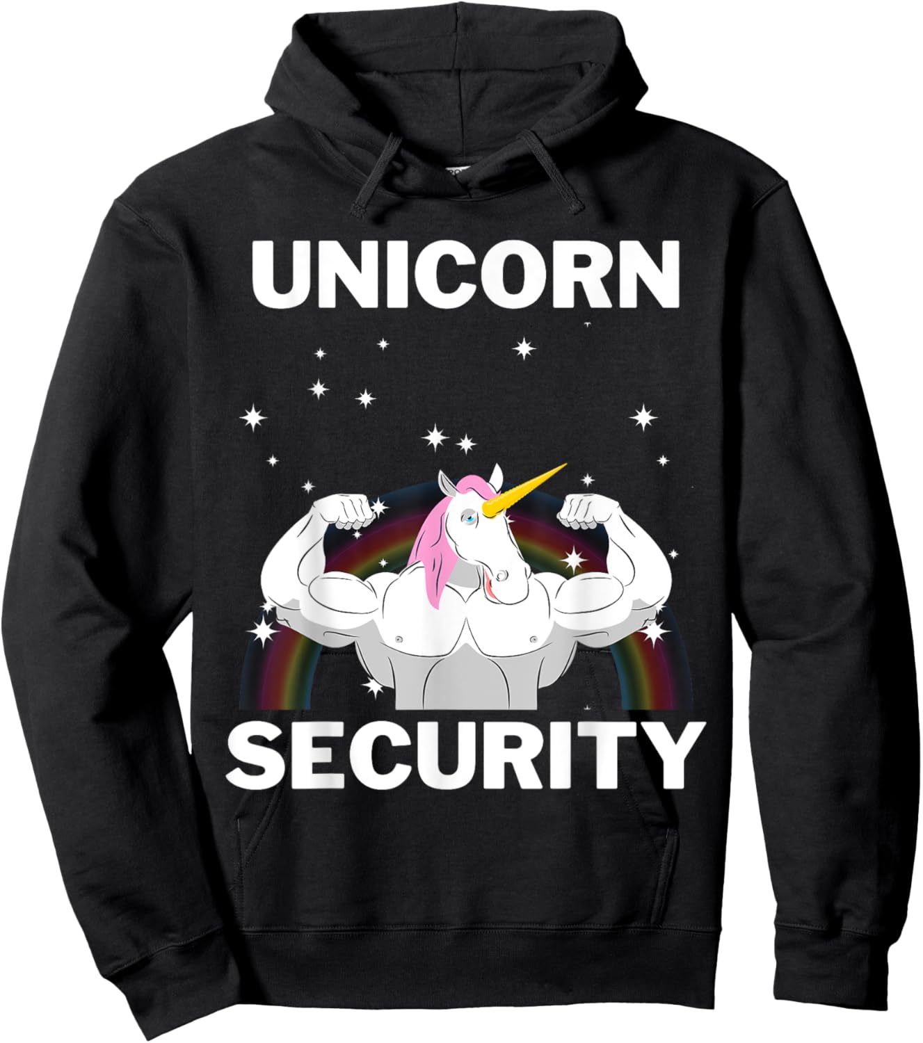 Unicorn Security Funny Gift Buff Strong Hoodie - Hoodie | Black