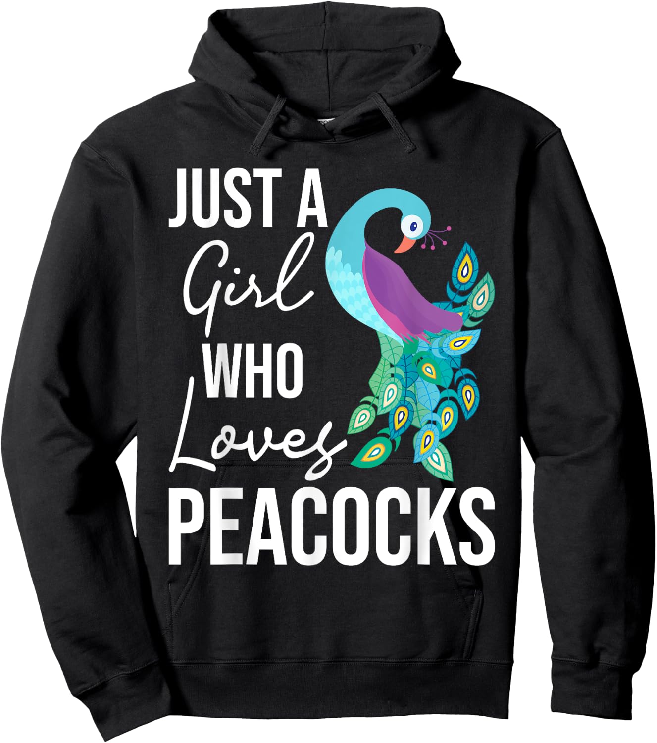 A Girl Who Loves Peacocks - Zookeeper Ornithologist Hoodie - Hoodie | Black