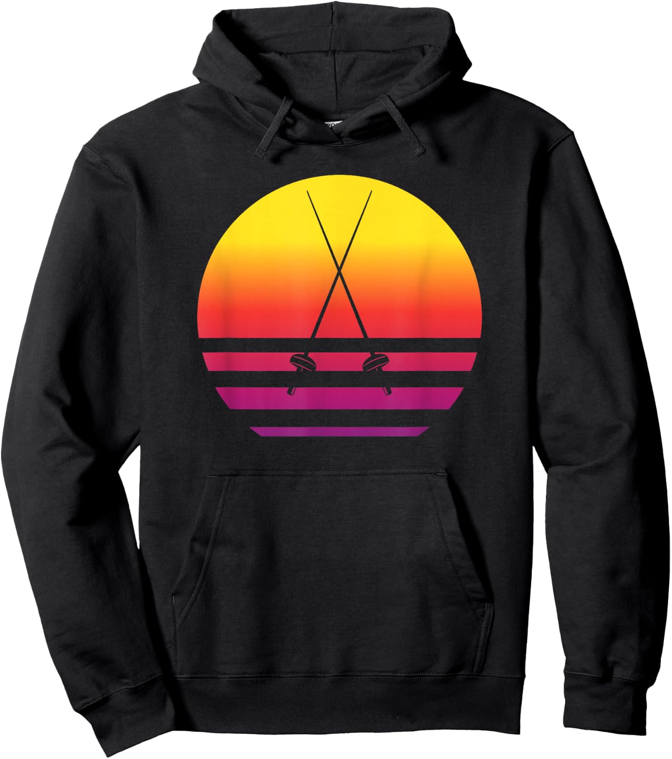 Fencing Retro Style Vintage Hoodie - Hoodie | Black