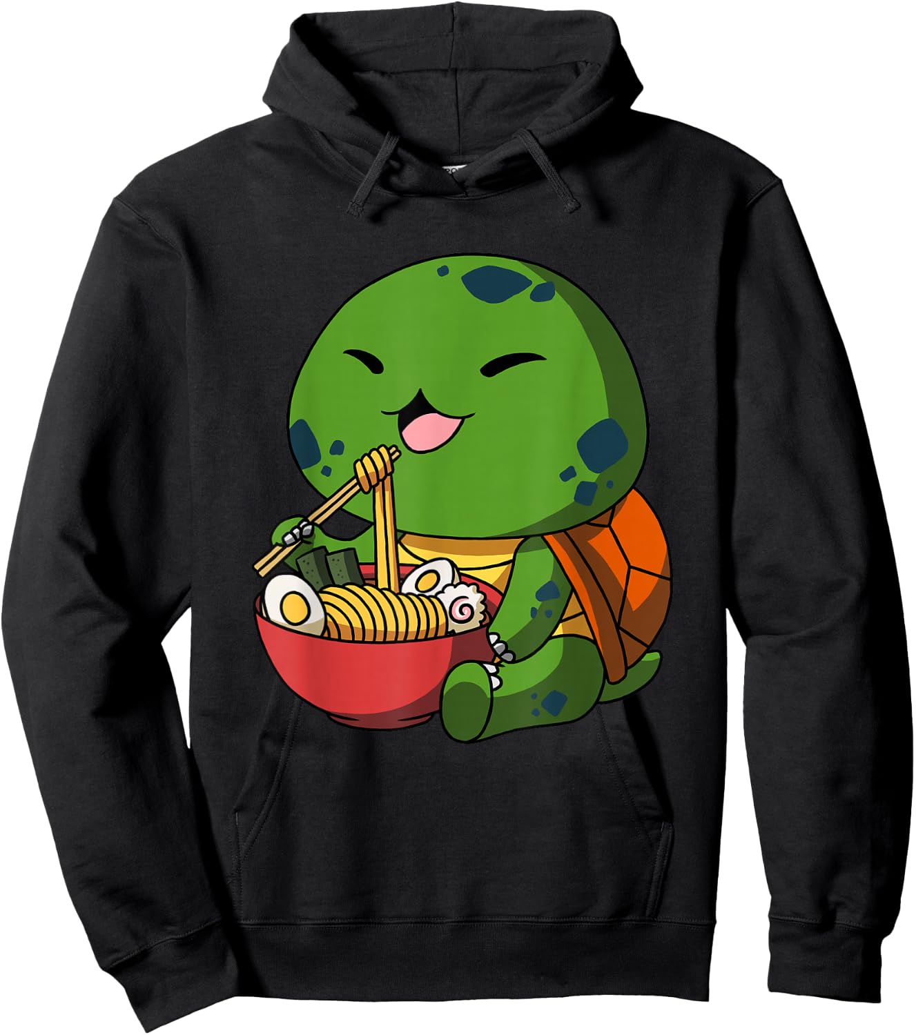 Kawaii Anime Turtle Asian Noodles Japanese Ramen Hoodie - Hoodie | Black
