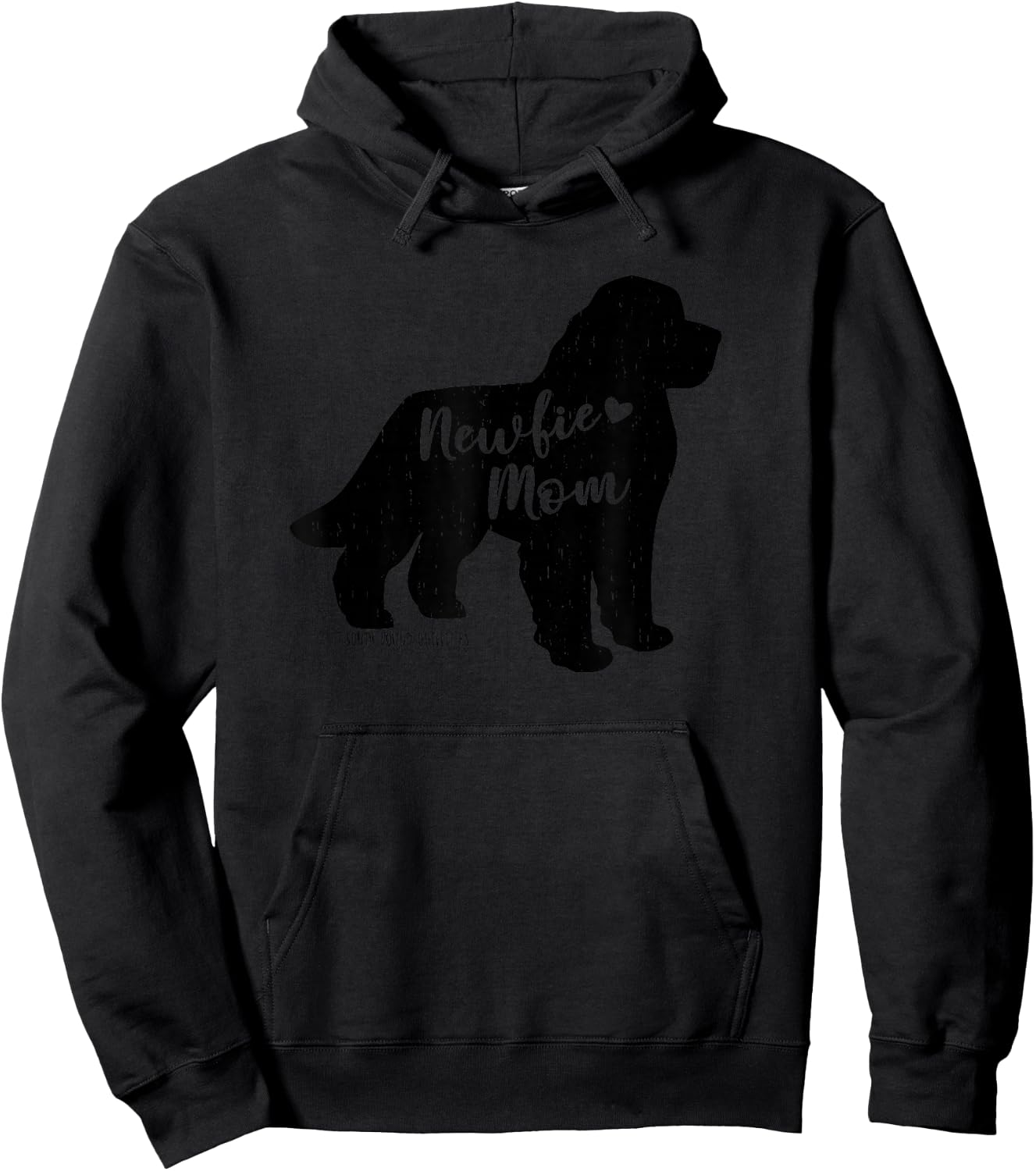 Newfie Mom, Newfoundland Dog Silhouette Hoodie - Hoodie | Black