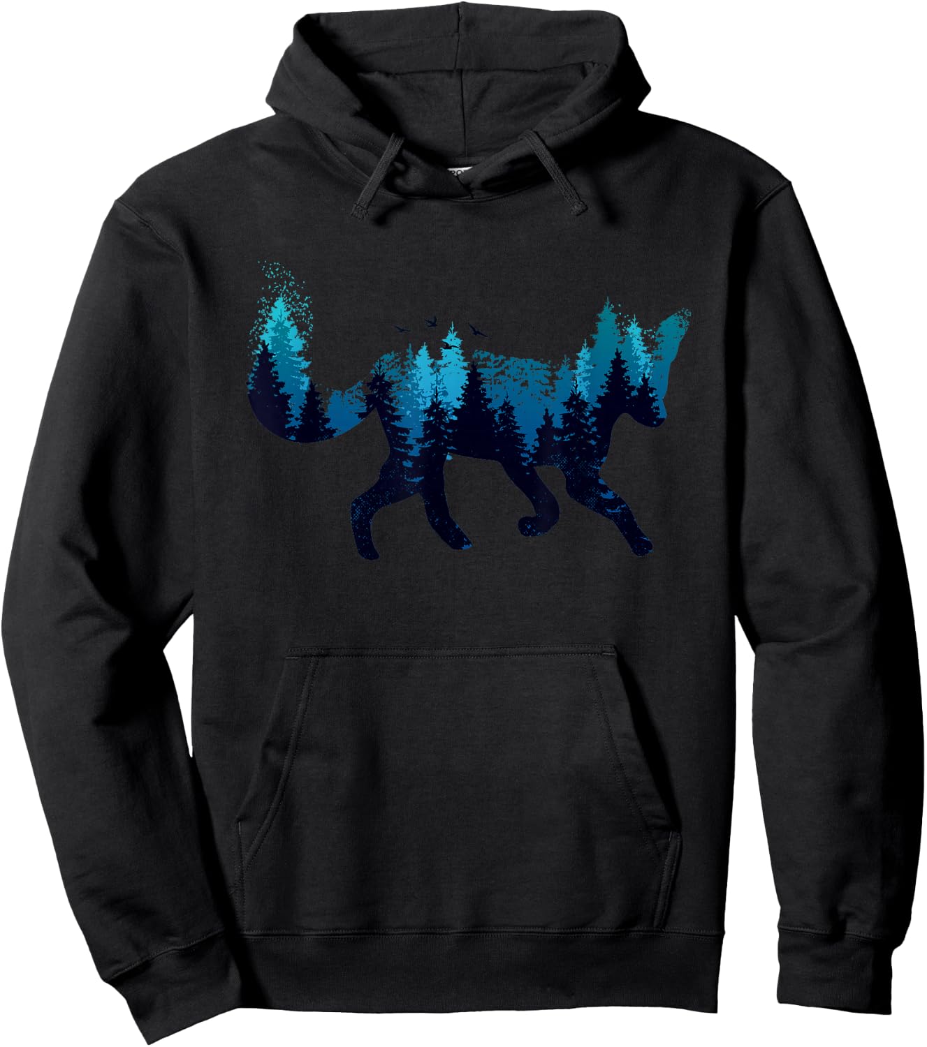 Arctic Fox Landscape Animal Trees Night Arctic Fox Lover Hoodie - Hoodie | Black