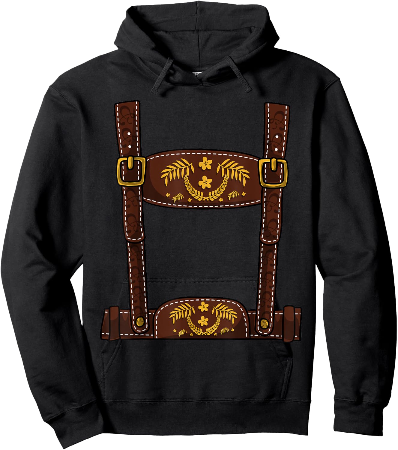 Oktoberfest Halloween Costume - Lederhosen Hoodie - Hoodie | Black