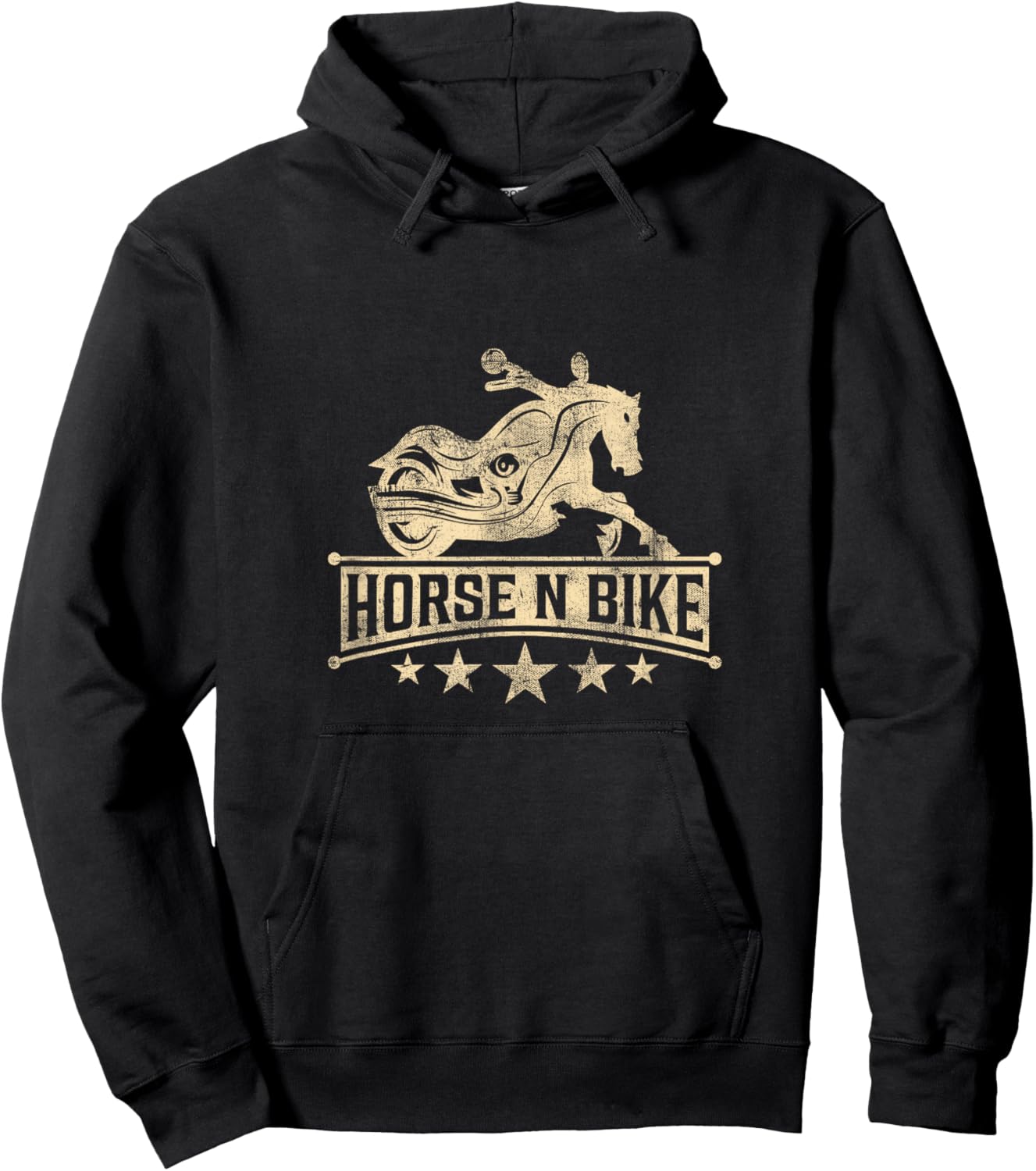 Horse Bike Hobby Motorcycle Riding Biking Retro Hoodie - Hoodie | Black