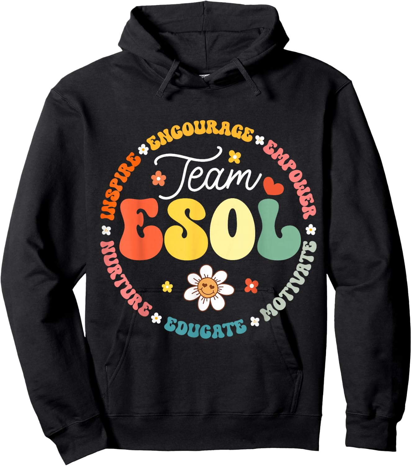 Team ESOL Teachers and Students Back To School Squad Hoodie - Hoodie | Black