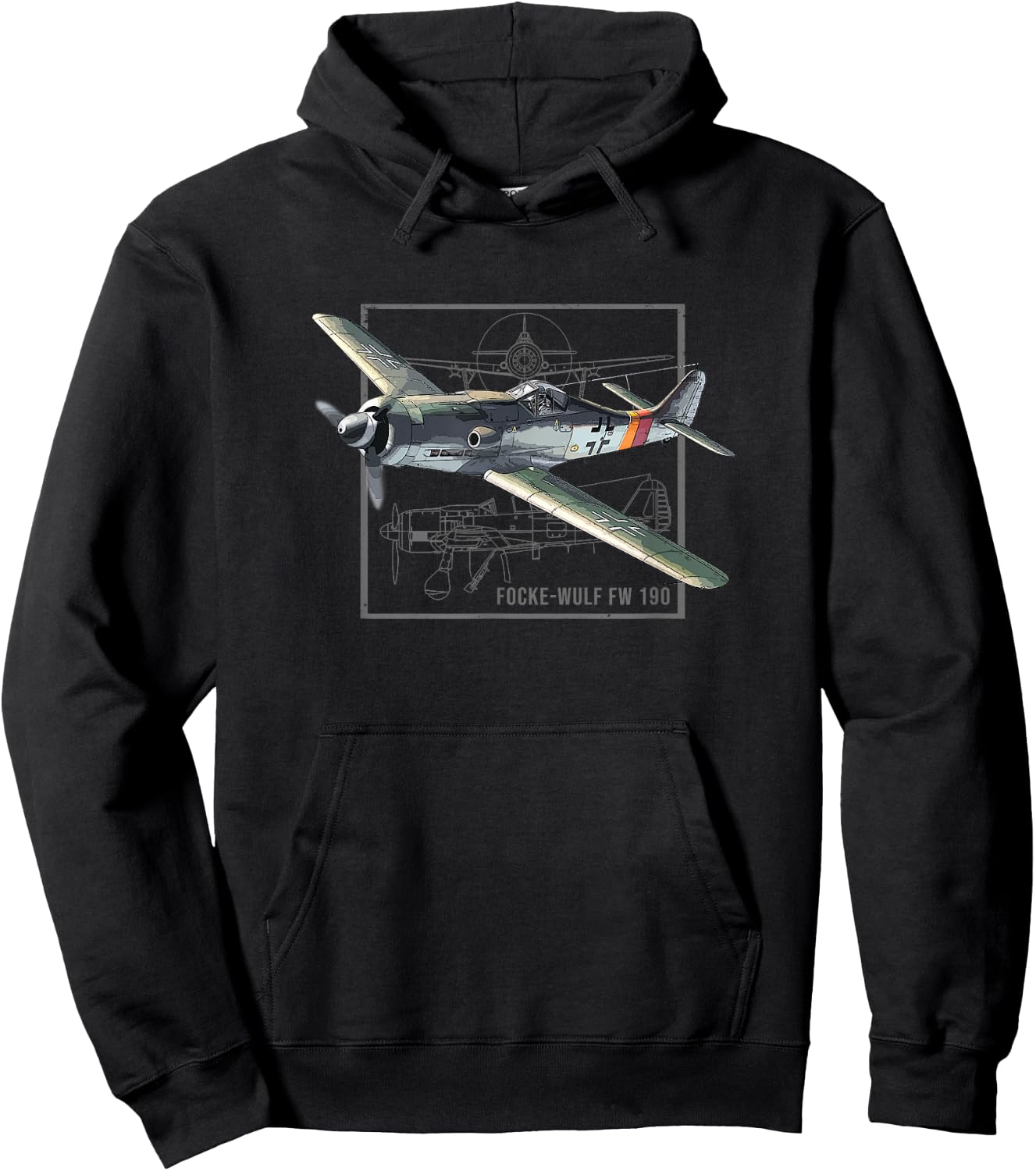 Focke-Wulf FW 190 | WW2 Fighter Plane Hoodie - Hoodie | Black