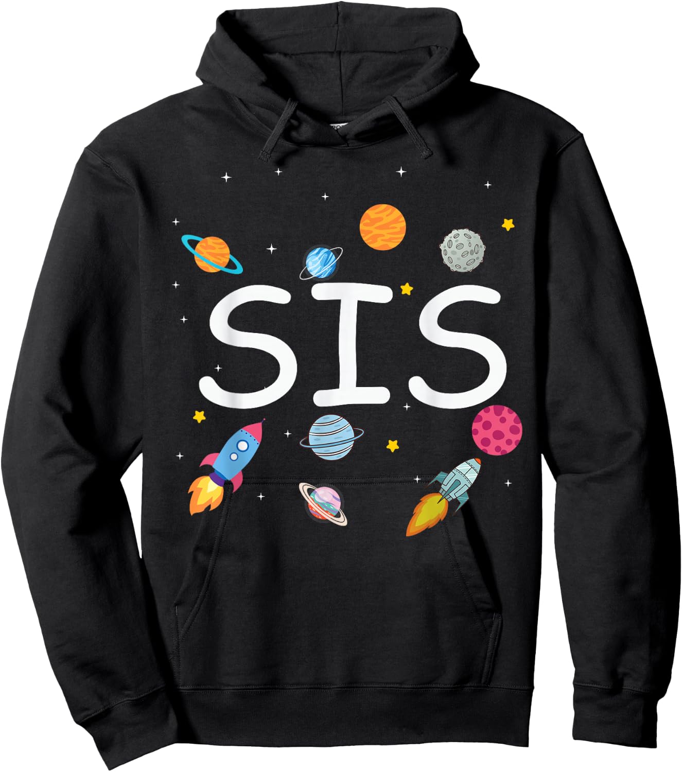 Sister Outer Space Birthday Party Family Boys Girls Hoodie - Hoodie | Black