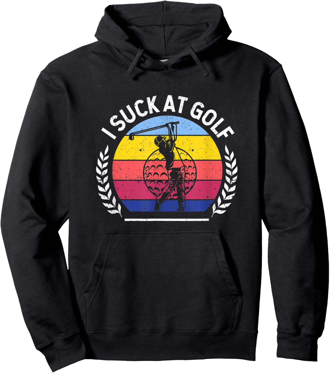 Ball Player Funny Golfing Fan Golfer Club I Suck At Golf Hoodie - Hoodie | Black