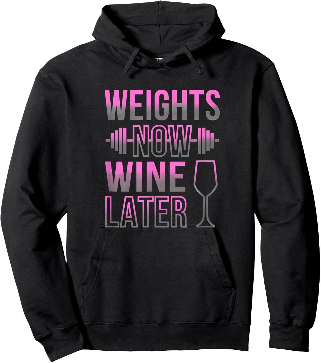 Weights Now Wine Later - Fun Female Gym Lifting Heavy Hoodie - Hoodie | Black