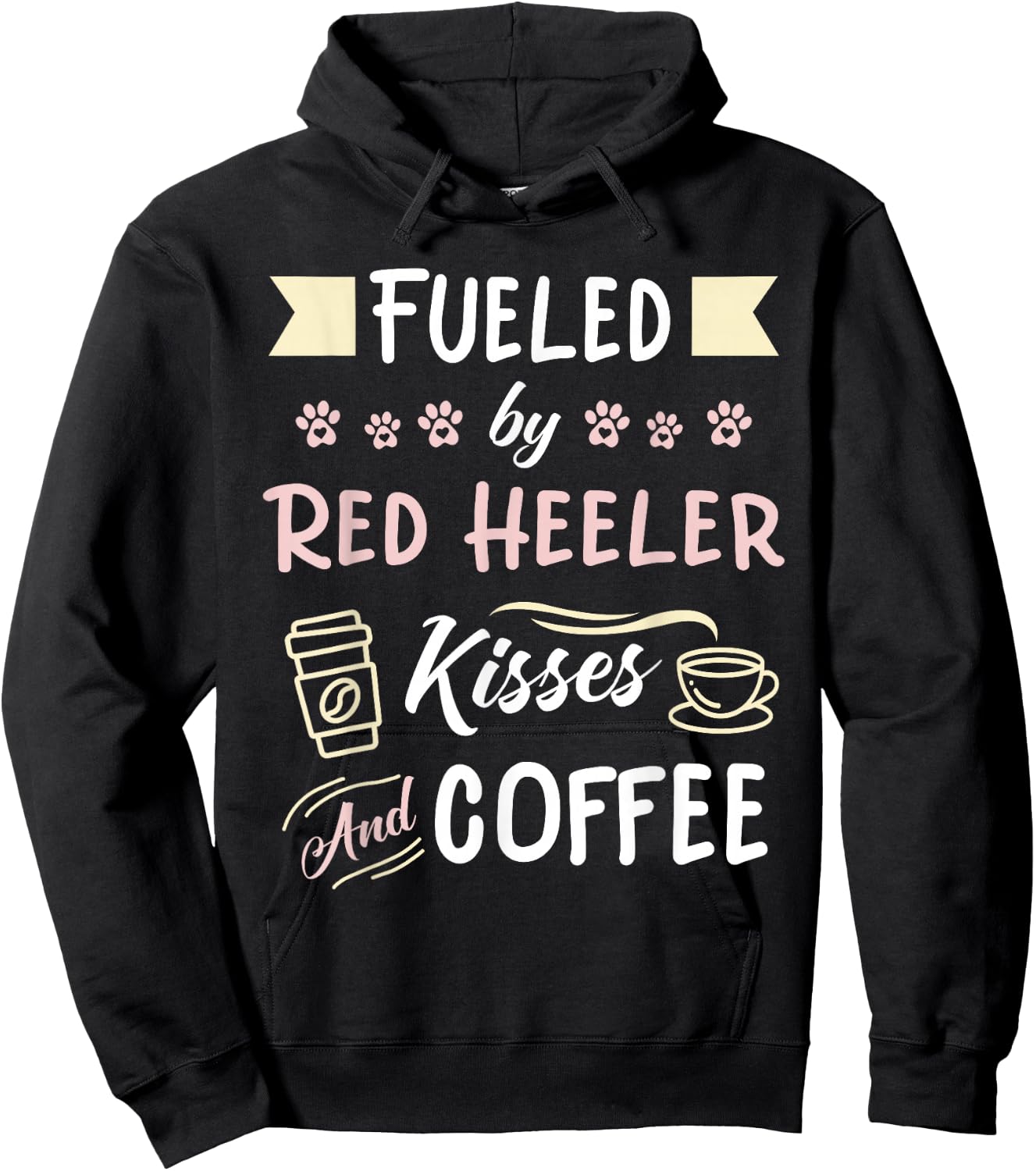 Red Heeler Mom Australian Cattle Dog Coffee Lover Hoodie - Hoodie | Black
