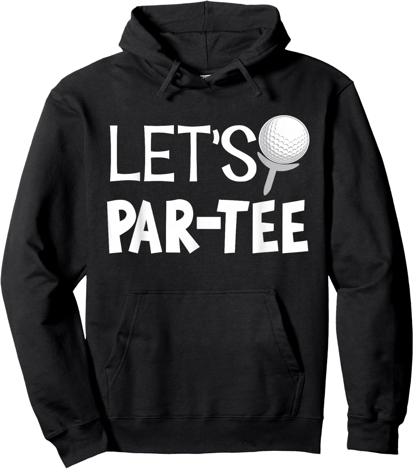Let's Par Funny Golf Gifts -Adults Black Modern Golf Hoodie - Hoodie | Black