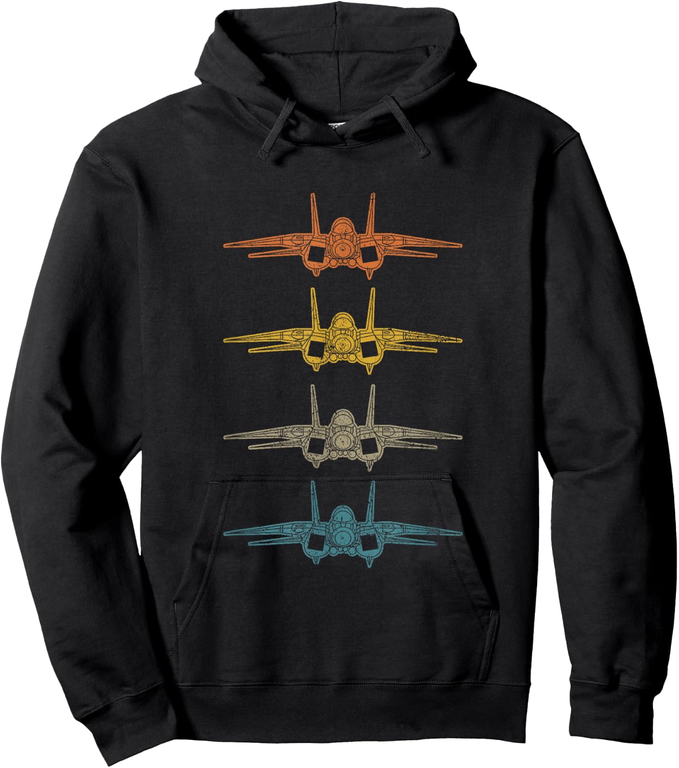 Retro F14 Tomcat Schematic Vintage F-14 Fighter Jet Lover Hoodie - Hoodie | Black