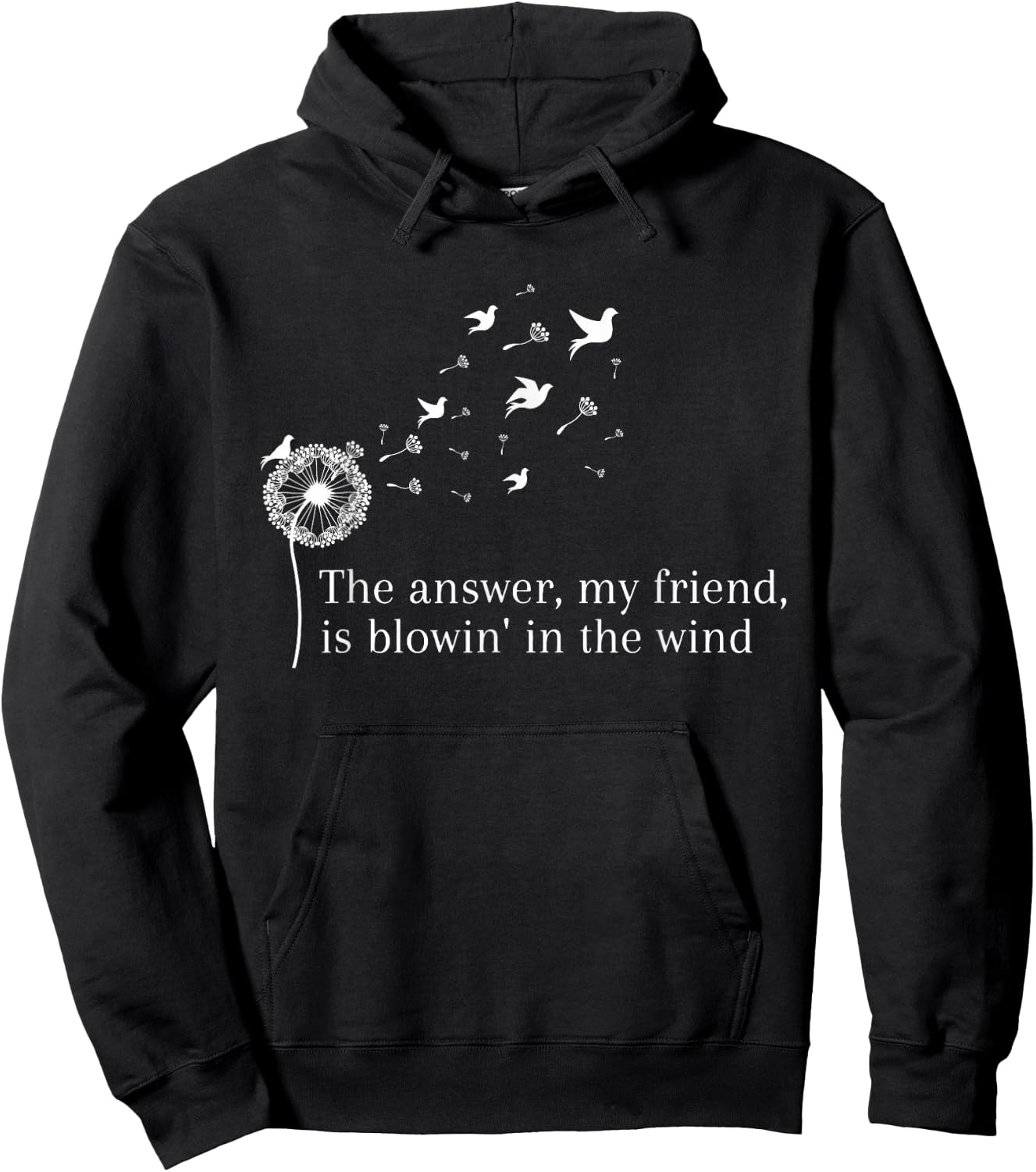 Dandelion Blowing Away In The Wind Into The Sky Hoodie - Hoodie | Black