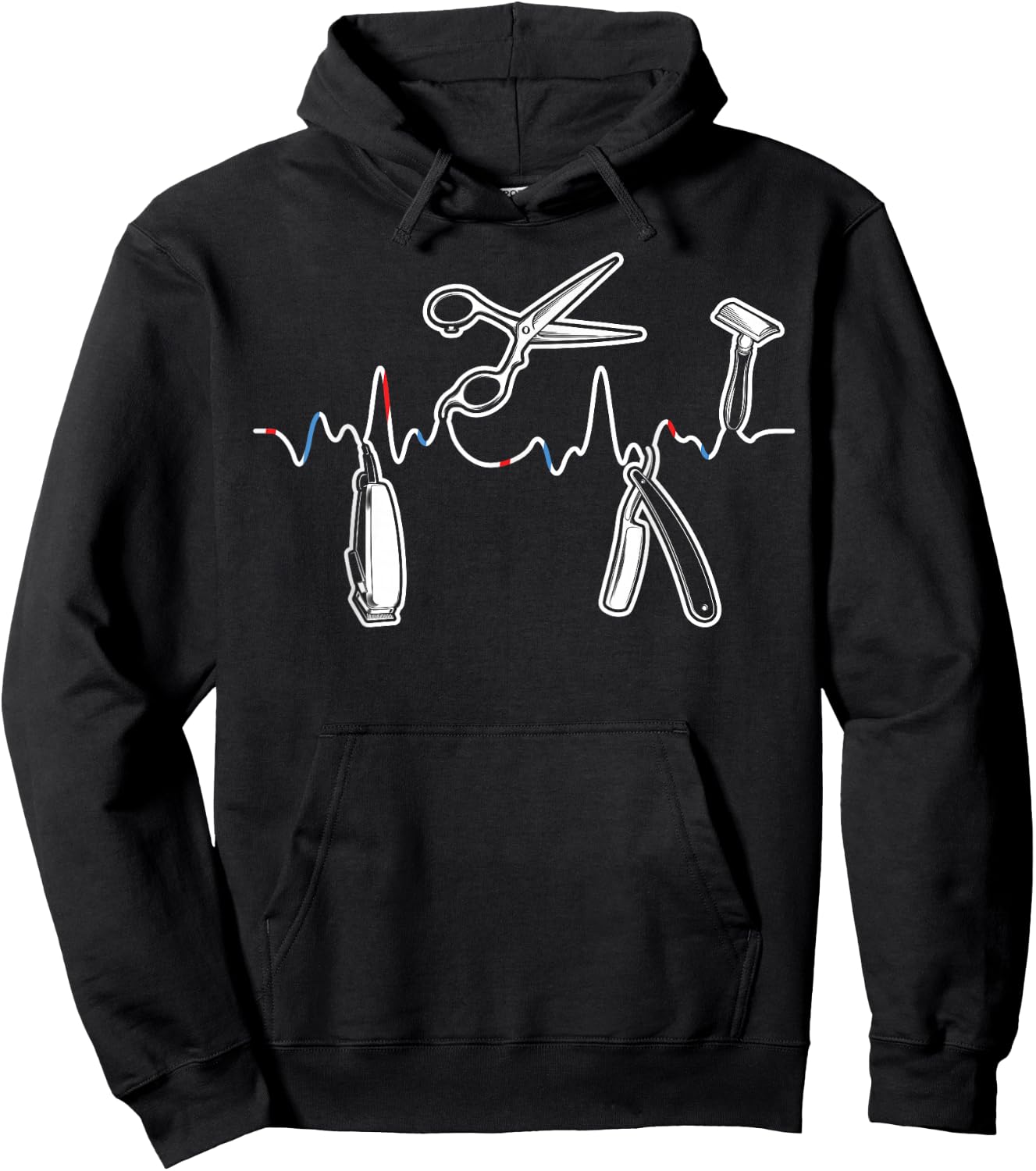Barbers Hair Retro Barber Lifeline Barbershop Men Women Hoodie - Hoodie | Black