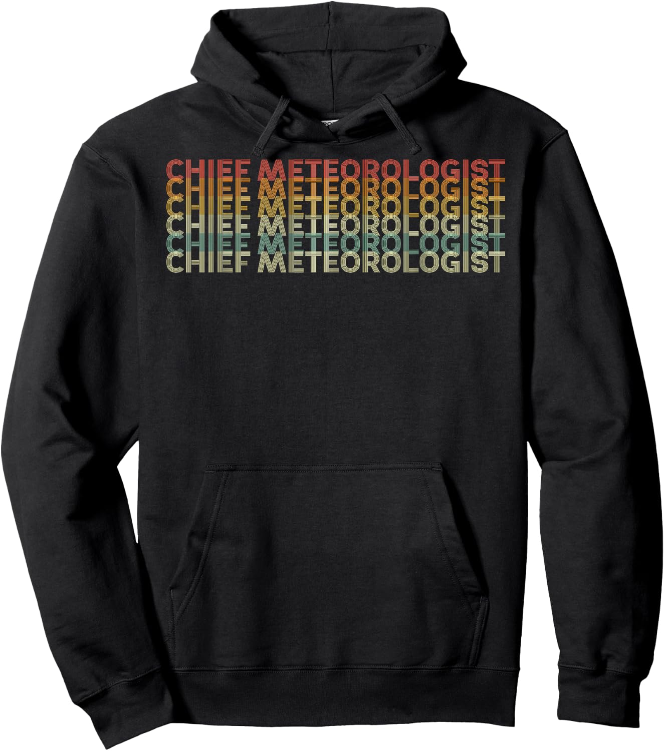 Retro 70s Chief Meteorologist Job Title Hoodie - Hoodie | Black